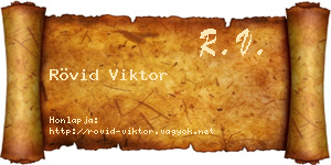 Rövid Viktor névjegykártya